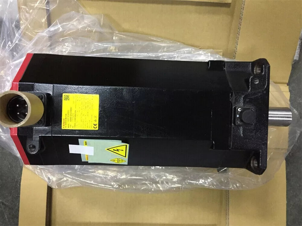 FANUC A06B-0253-B400 servo motor, black and red casing, industrial automation part, PLC module, A06B0253B400