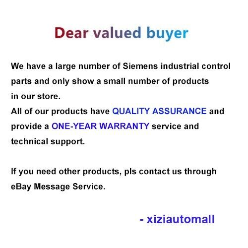 Siemens industrial control parts, quality assurance, and one-year warranty service, eBay message service