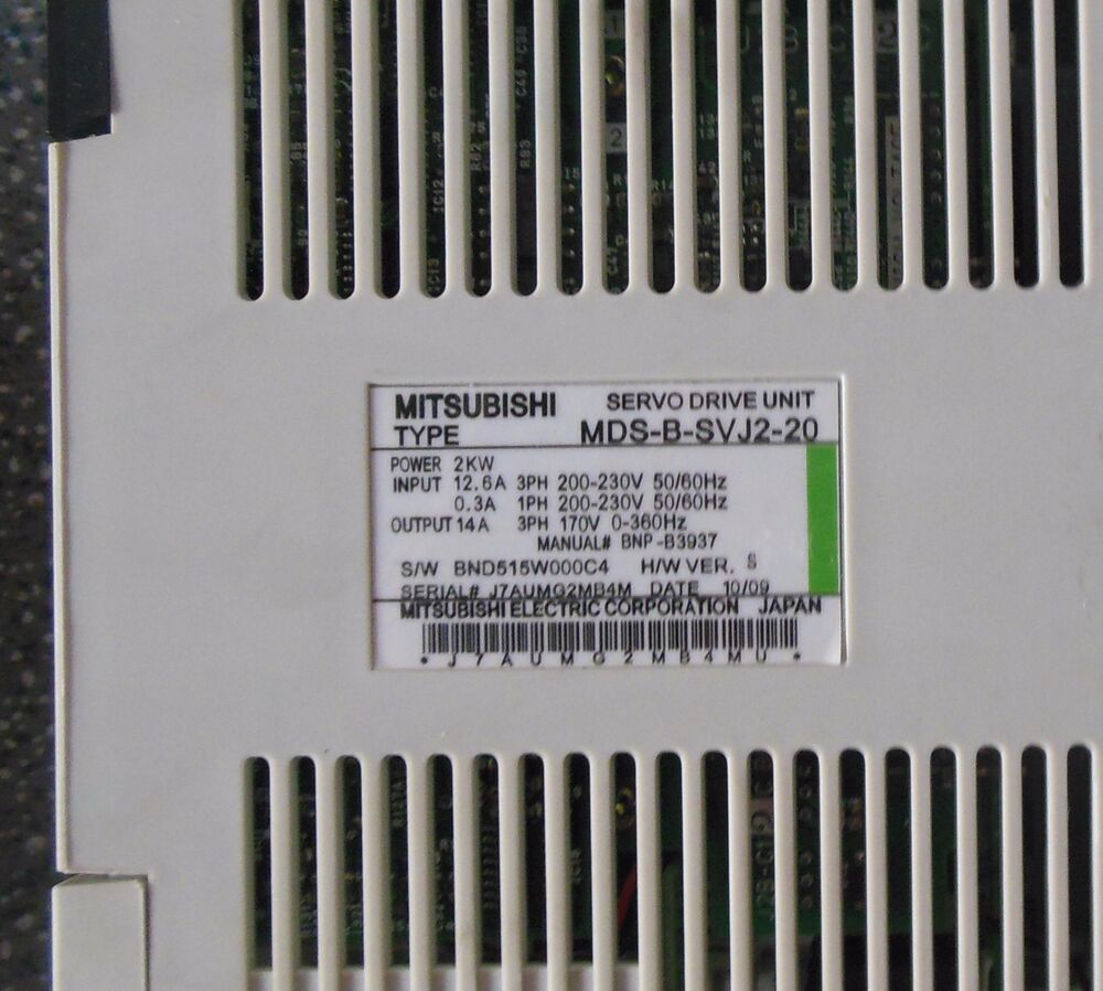 Mitsubishi MDS-B-SVJ2-20 Servo Drive Unit Label, Industrial Automation Part