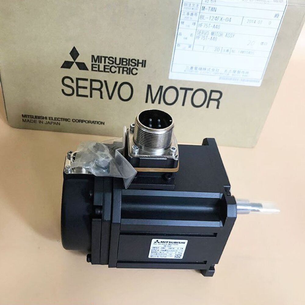 Mitsubishi HF75T-A48 servo motor in box, industrial automation part