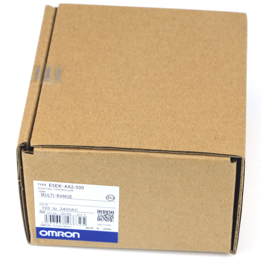Omron E5EK-AA2-500 digital multi-range temperature controller in box, 100-240VAC.