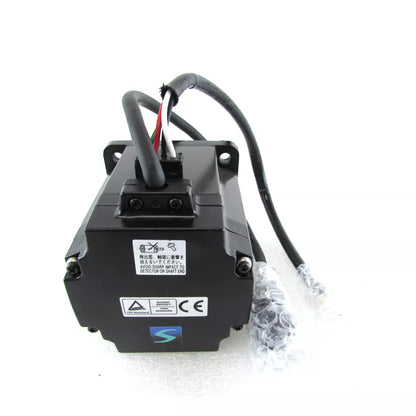Mitsubishi HC-UFS43 servo motor, black with cables. Industrial automation part. AVOID SHARP IMPACT.