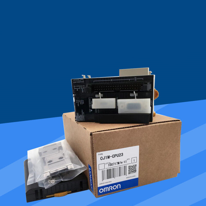 Omron CJ1M-CPU23 PLC CPU unit, new in box, model 100717M Ver 4.0, automation equipment.