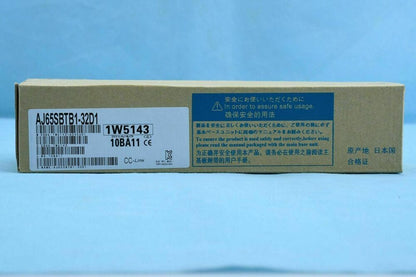 Mitsubishi AJ65SBTB1-32D1 PLC new in box, CC-Link, and safety instructions. Industrial automation product.
