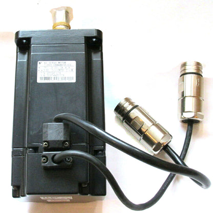 YASKAWA SGMAH-08AAA61D-OY Servo Motor, black with cables and connectors, industrial automation part.