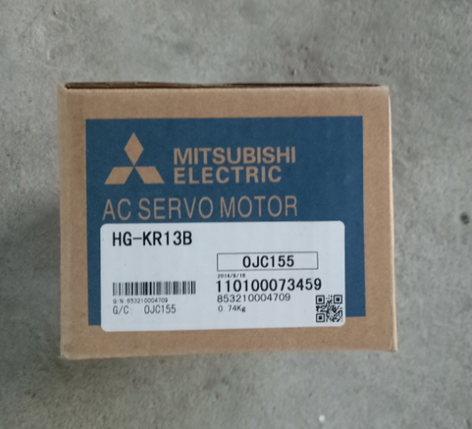 Mitsubishi HG-KR13B AC Servo Motor in box. Fast shipping on industrial automation parts.