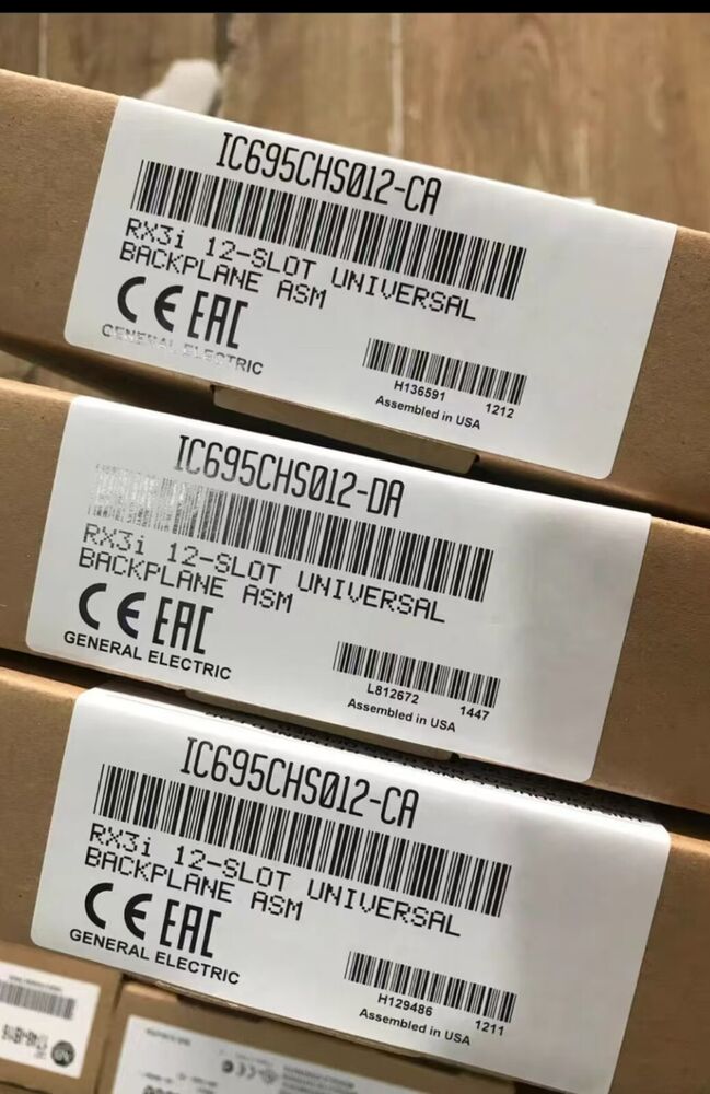 FANUC IC695CHS012 Backplane ASM, 12-Slot Universal. General Electric product boxes, assembled in USA.