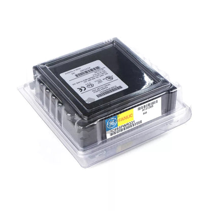 FANUC IC693PWR331 Power Supply Module in clear plastic packaging, A131365, industrial automation component.