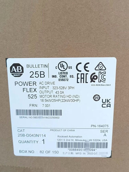 2022 New 25B-D043N114 AB 25BD043N114 PowerFlex 525 22KW AC drive !