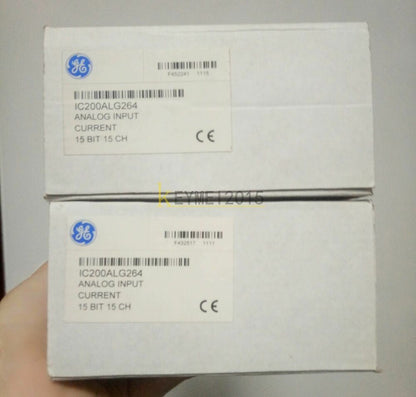 GE IC200ALG264 Analog Input Module. White box, featuring product information and CE marking.