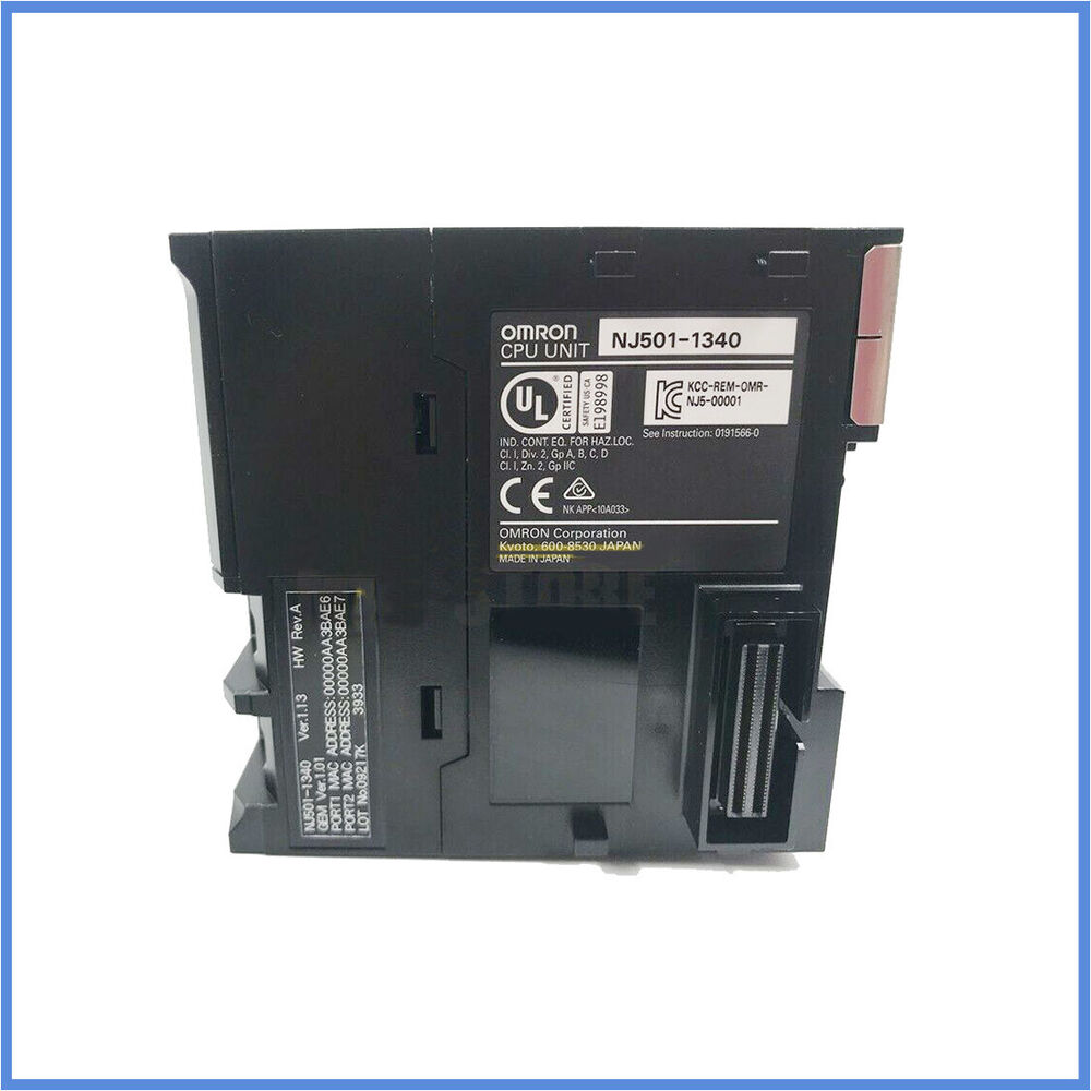 Omron NJ501-1340 CPU Controller Unit PLC automation part, black and silver, industrial automation equipment