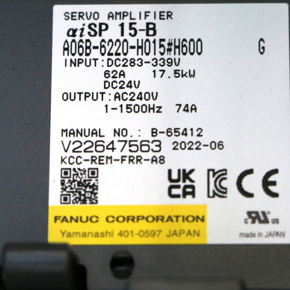FANUC A06B-6220-H015#H600 Servo Drive Amplifier - Industrial automation part