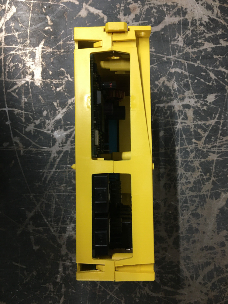 FANUC A02B-0236-C205 Position Detect Module, yellow PLC component, industrial automation part, internal circuitry visible.