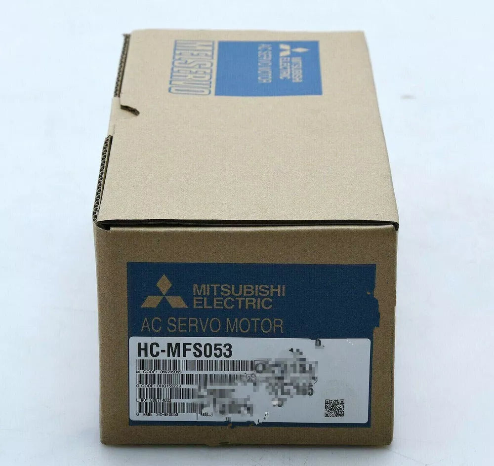 Mitsubishi HC-MFS053 AC Servo Motor in a cardboard box, new industrial automation part