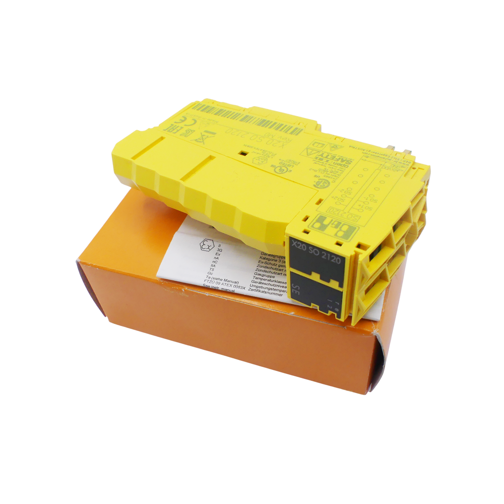 B&R X20 SO 2120 Safe Output Module, yellow automation component, new in box, industrial automation part