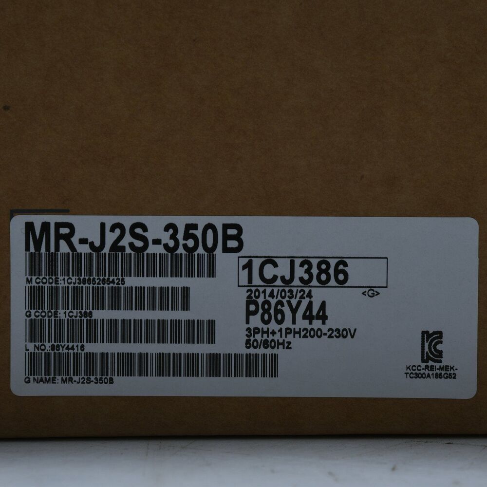 Mitsubishi MR-J2S-350B Servo Drive Label, 1CJ386, P86Y44, Industrial Automation Part