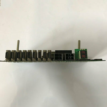 FANUC A16B-2202-0431 PLC board, industrial automation component, with connectors and digital display.