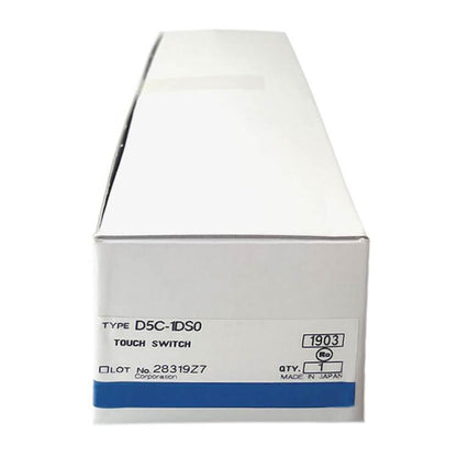 Omron D5C-1DS0 Touch Switch in packaging. White box with product information, Made in Japan.