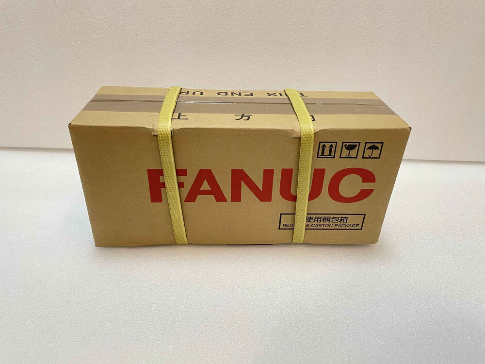 FANUC servo motor box, fast shipping, cardboard packaging, yellow straps, product details