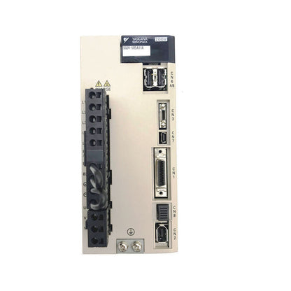 Yaskawa SGDV-5R5A11A Servo Drive, industrial automation equipment, featuring various ports and connectors.