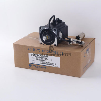 YASKAWA AC Servo Motor SGMEV-04ADA6C on the box with product details and serial number.