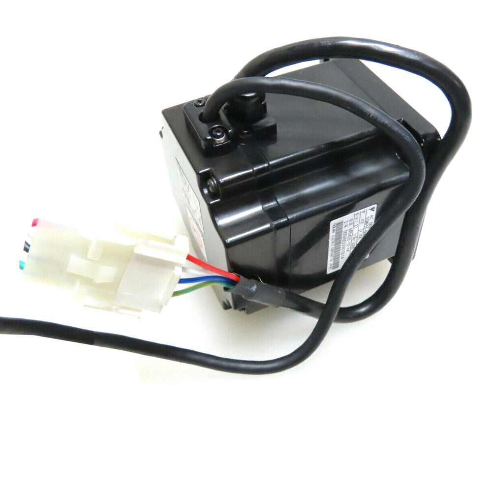 YASKAWA SGMPH-04AAA41 AC Servo Motor, black housing with connected wiring and connector, industrial automation part.