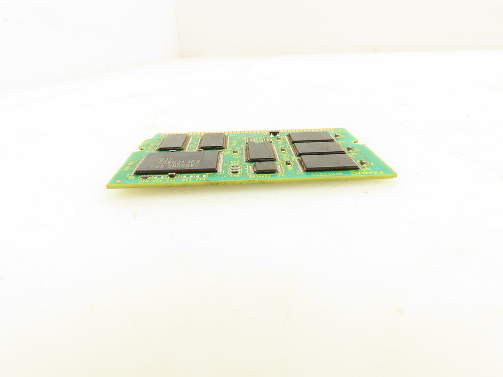 FANUC PLC Module A20B-3900-0288/02A. Green circuit board with SRAM components, for industrial automation.