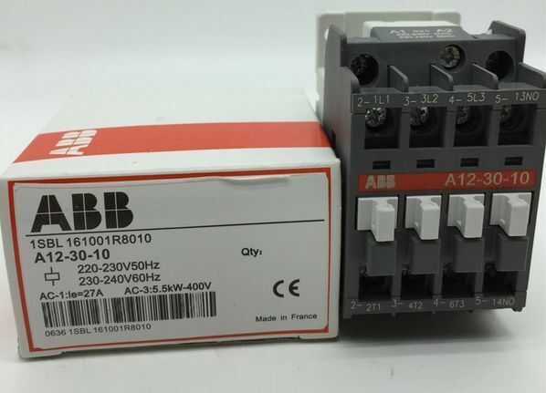 ABB A12-30-10 contactor, 220-230V 50Hz / 230-240V 60Hz, industrial automation part, made in France.