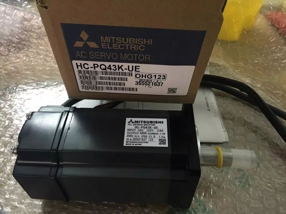Mitsubishi HC-PQ43K-UE AC Servo Motor in box. Industrial automation part, 400W, 3000r/min, fast shipping.
