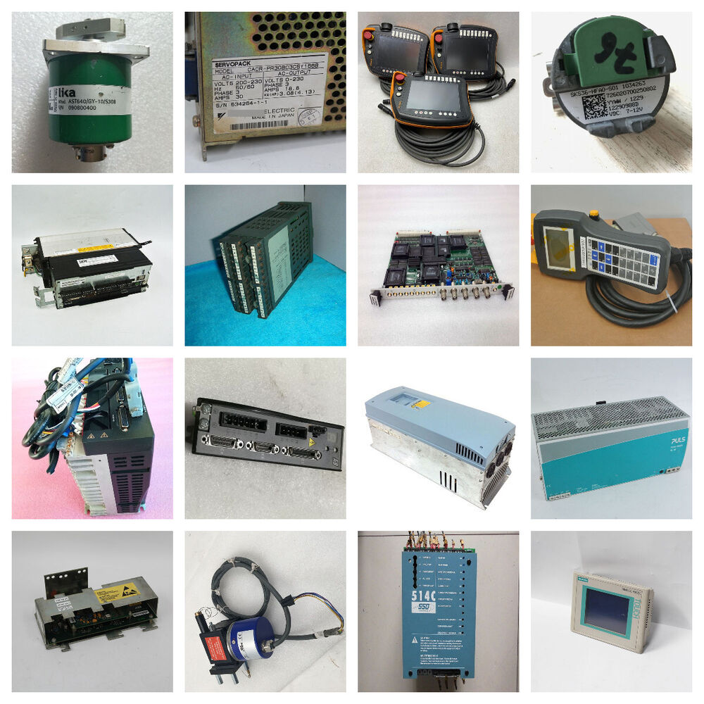 Industrial Automation Parts Assortment: Inverters, Servopacks, HMIs, and Circuit Boards