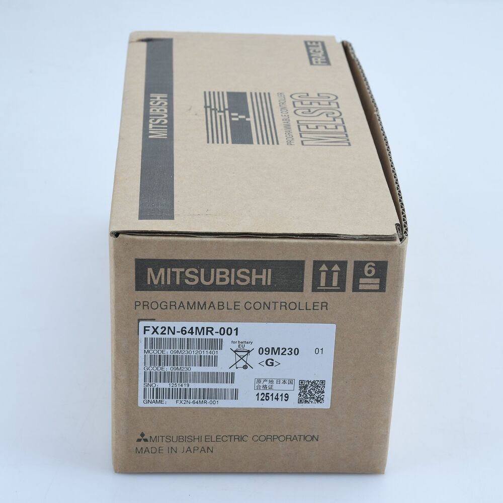 Mitsubishi FX2N-64MR-001 programmable controller in its original box. New in box PLC module.