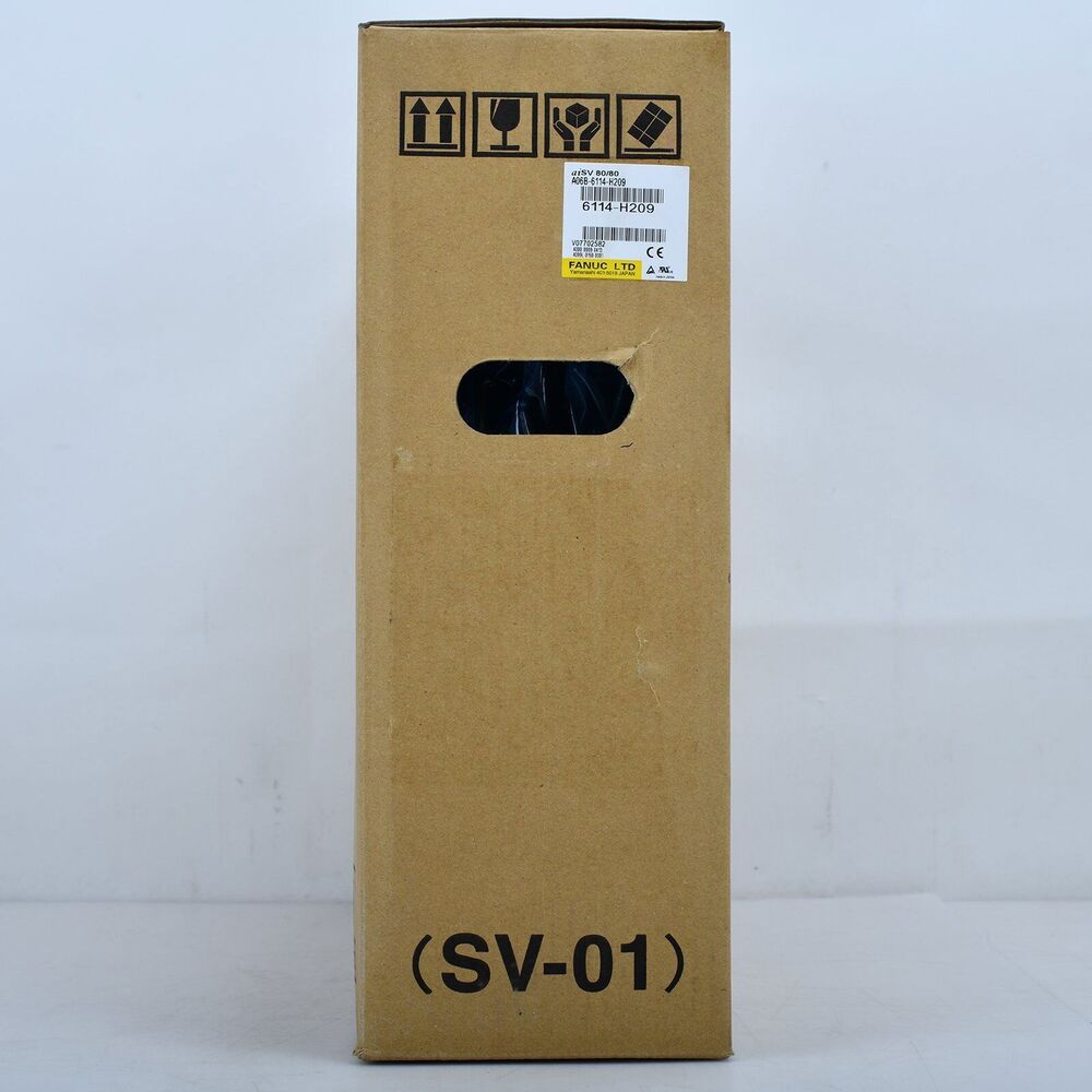 FANUC A06B-6114-H209 Servo Driver in packaging box (SV-01), brown carton, new condition.