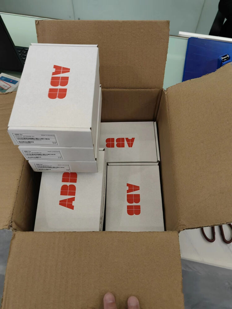 ABB FPNO-21 I/O Modules in cardboard box. Industrial automation spare parts for sale.