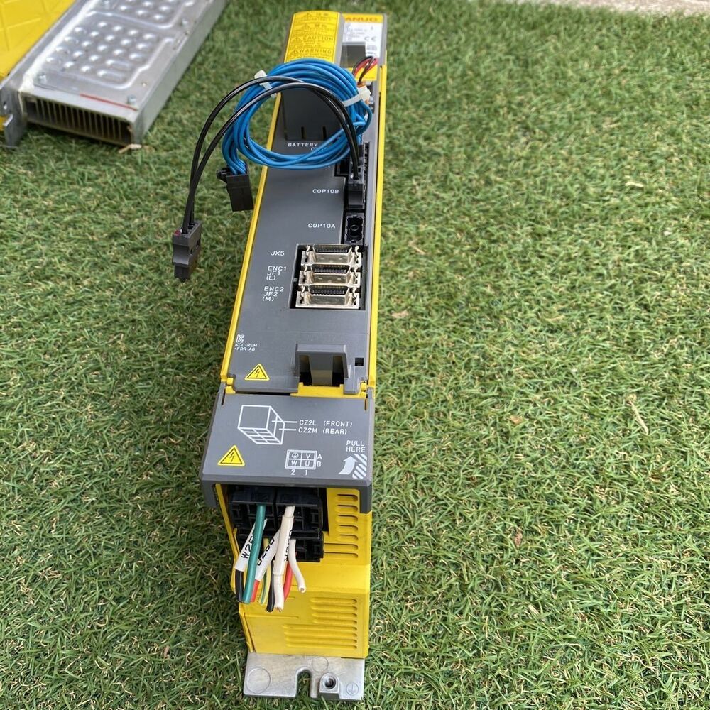 FANUC A06B-6117-H205 Servo Amplifier, yellow, with cabling and labels