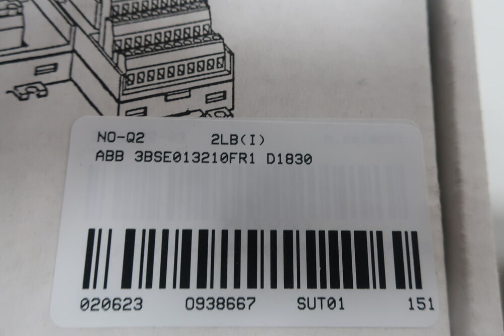 ABB 3BSE013210FR1 D1830 PLC Module Label, S800 I/O digital input module part number and barcode.