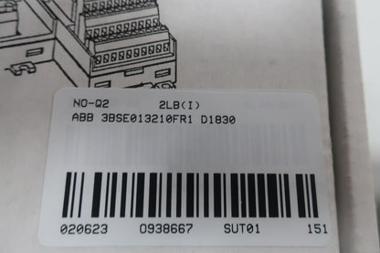 ABB 3BSE013210FR1 D1830 PLC Module Label, S800 I/O digital input module part number and barcode.