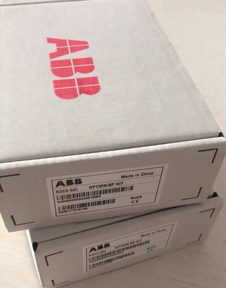 ABB RDCO-02C OPTION/SP KIT module boxes, made in China. PLC modules for industrial automation.