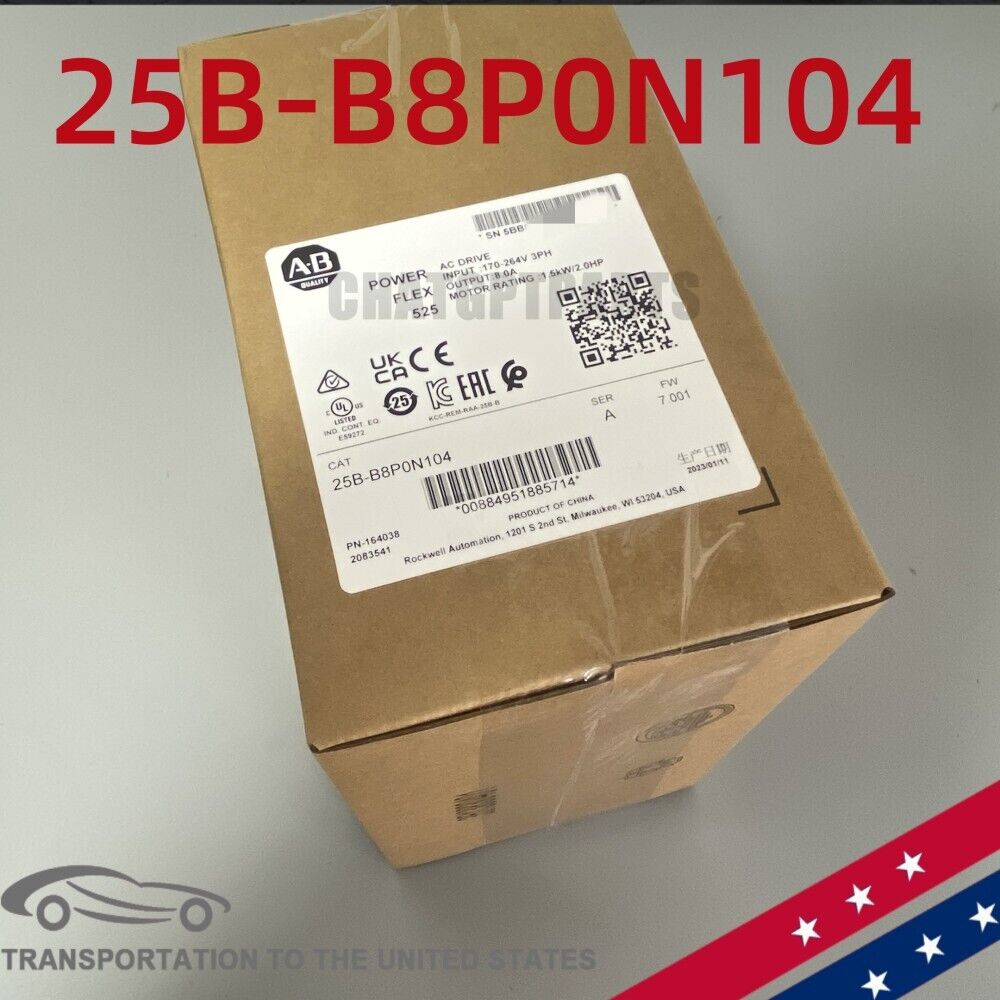 25B-B8P0N104 AB 25B B8P0N104 PowerFlex 525 Drive 1.5kW 2.0Hp New SEALED 2023 TX