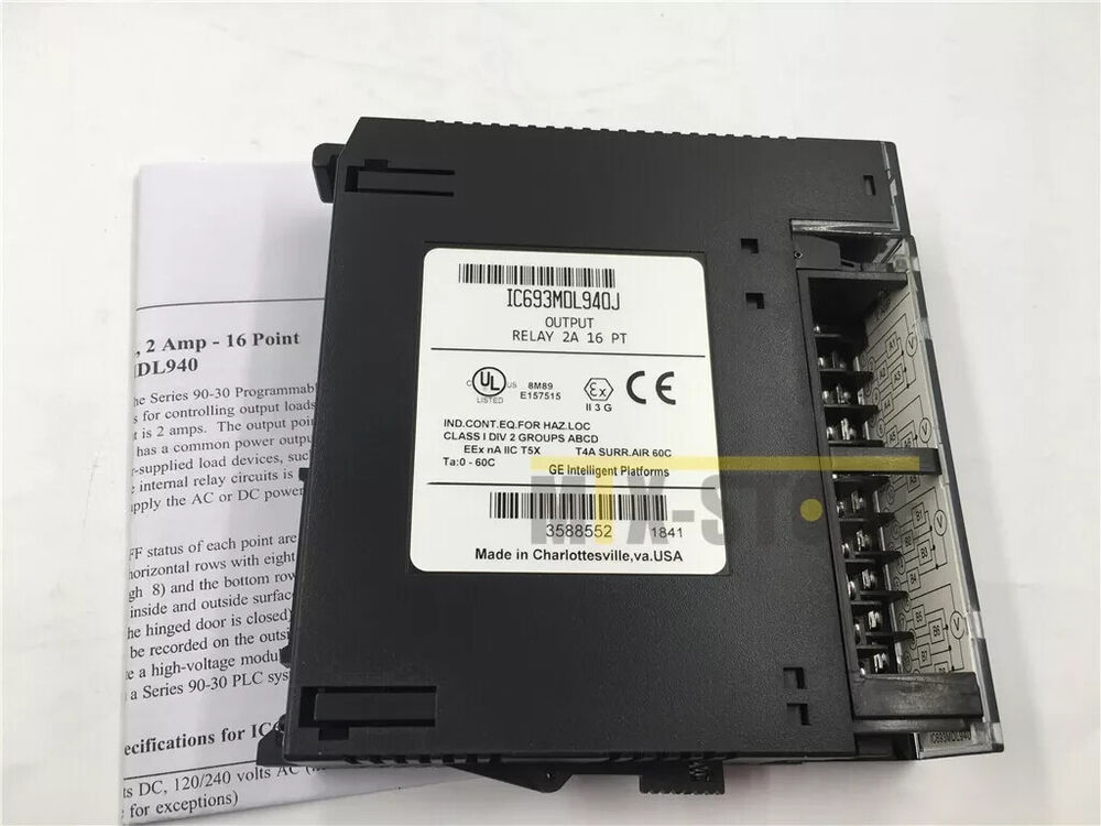 FANUC IC693MDL940J Output Relay Module, black, 2 amp 16 point industrial automation part, GE Intelligent Platforms