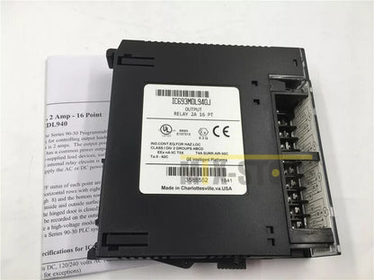 FANUC IC693MDL940J Output Relay Module, black, 2 amp 16 point industrial automation part, GE Intelligent Platforms