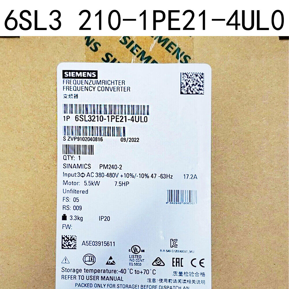 PLC | Siemens | 6SL3210-1PE21-4UL0 6SL3 210-1PE21-4UL0 SINAMICS POWER MODULE PM240-2