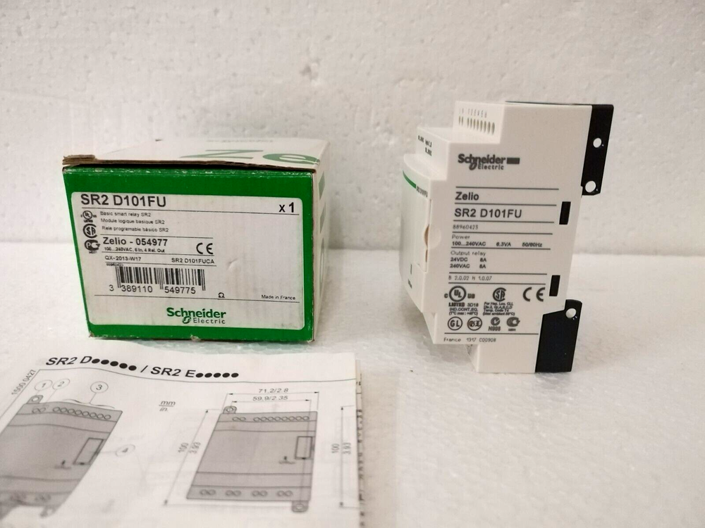 Schneider SR2D101FU Compact Smart Relay, Zelio Logic, 10 I/O, 100...240 V AC