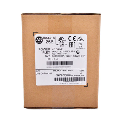 Allen-Bradley PowerFlex 525 AC Drive box, 25B-D4P0N104, industrial automation part