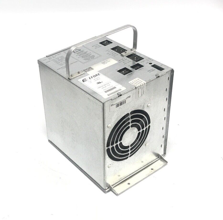 ABB 3HAC14265-1 Robotic Power Supply SR92B130, silver enclosure, fan, handle, EFORE label, industrial automation part.