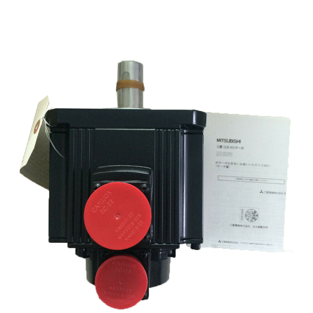 Mitsubishi HC-SFS102K 1KW Servo Motor, black and red, with CAPLUGS EC-22, automation parts.