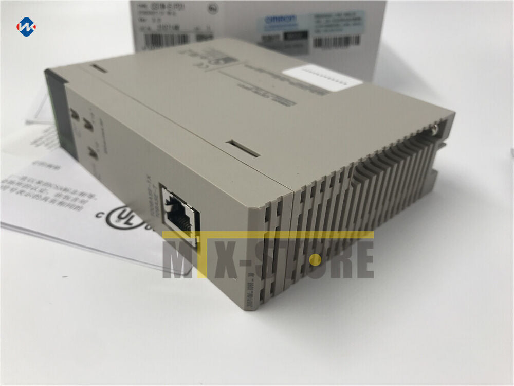 Omron CS1W-EIP21 Ethernet/IP Analog Module, gray industrial automation equipment with RJ45 port.