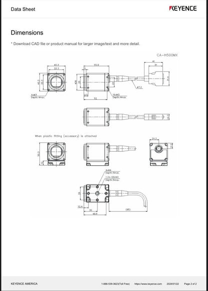 Keyence CA-H500MX High Speed, High Functioning Camera 96M15218