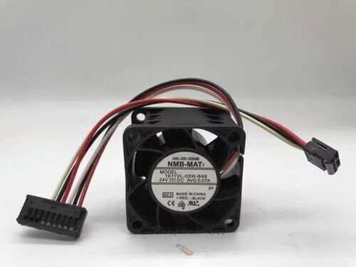 FANUC 1611VL-05W-B49 DC24V cooling fan, black with red/black wiring and connector. Made in China.