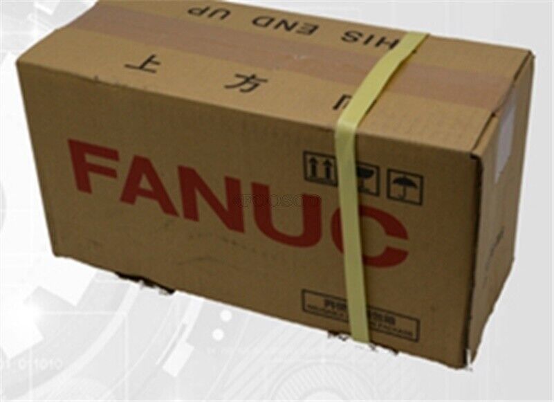 FANUC A06B-2047-B605 servo motor shipping box, industrial automation part, new in box, Up direction, FANUC logo
