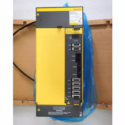 FANUC A06B-6220-H026#H600 Servo Drive Amplifier, yellow and gray housing with multiple ports.